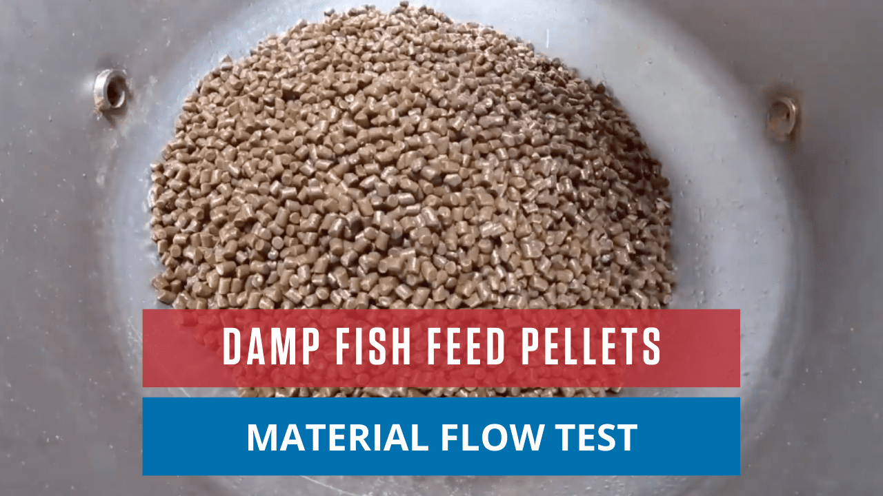 Damp Fish Feed Pellets Material Flow Test
