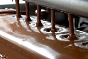 Chocolate factory during production