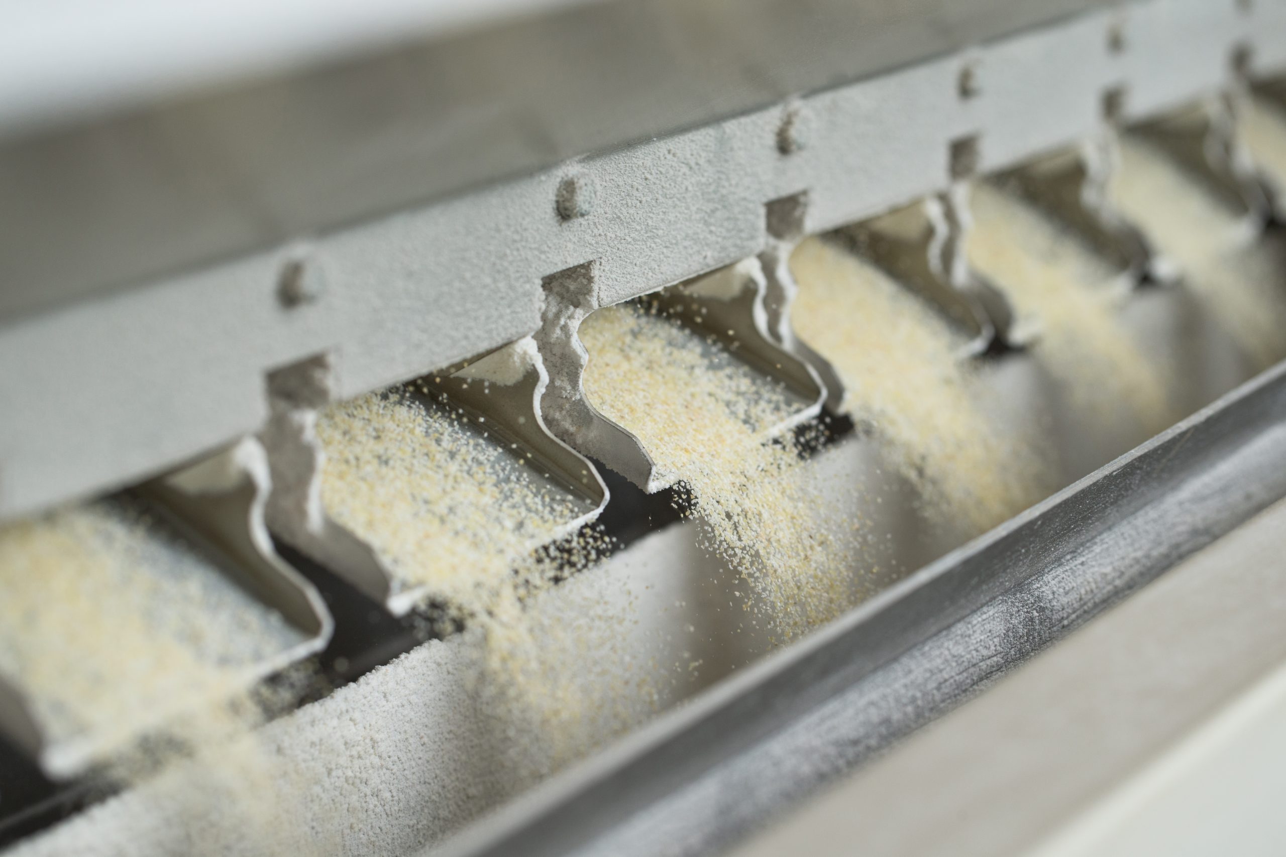 bulk product moving through a vessel